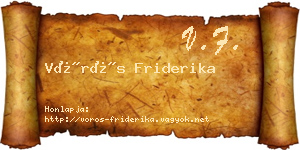 Vörös Friderika névjegykártya