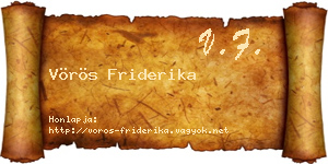 Vörös Friderika névjegykártya
